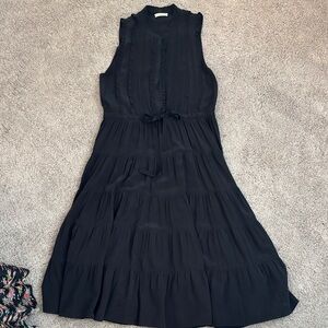 Ulla Johnson Black Sleeveless Tiered Maxi Dress